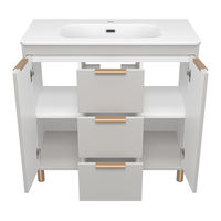 Тумба под раковину Brevita Risacca crema 90 напольная 2 дв. 3 ящ. / RIS-06090-0342Я серый кашемир эмаль — 3