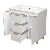 Тумба под раковину Brevita Risacca crema 90 напольная 2 дв. 3 ящ. / RIS-06090-0342Я серый кашемир эмаль — 4