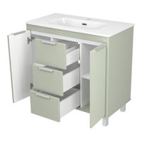 Тумба под раковину Brevita Risacca pistachio 90 напольная 2 дв. 3 ящ. / RIS-06090-0842Я фисташковый матовая эмаль — 4