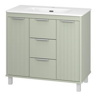 Тумба под раковину Brevita Risacca pistachio 90 напольная 2 дв. 3 ящ. / RIS-06090-0842Я фисташковый матовая эмаль — 1