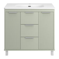 Тумба под раковину Brevita Risacca pistachio 90 напольная 2 дв. 3 ящ. / RIS-06090-0842Я фисташковый матовая эмаль — 2
