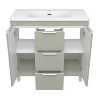 Тумба под раковину Brevita Risacca pistachio 90 напольная 2 дв. 3 ящ. / RIS-06090-0842Я фисташковый матовая эмаль — 3