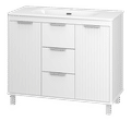 RISACCA white - 100 Тумба напольная 2 дв. 1 ящ., белая матовая эмаль