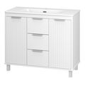 RISACCA white - 100 Тумба напольная 2 дв. 1 ящ., белая матовая эмаль