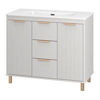 Тумба под раковину Brevita Risacca crema 100 напольная 2 дв. 3 ящ. / RIS-06100-0342Я серый кашемир эмаль — 1