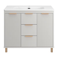 Тумба под раковину Brevita Risacca crema 100 напольная 2 дв. 3 ящ. / RIS-06100-0342Я серый кашемир эмаль — 2