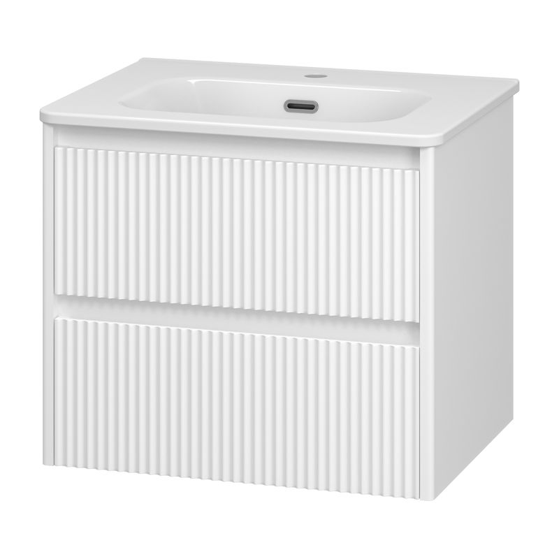 Тумба под раковину Brevita Riva 60 подвесная с 2 ящ. / RIV-07060-0102Я белый