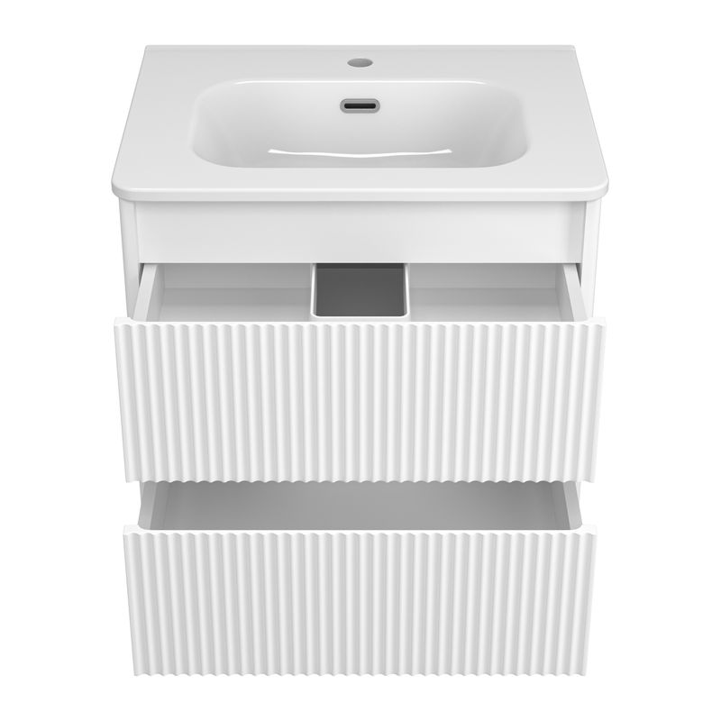 Тумба под раковину Brevita Riva 60 подвесная с 2 ящ. / RIV-07060-0102Я белый