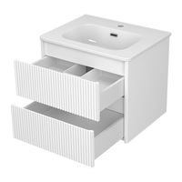 Тумба под раковину Brevita Riva 60 подвесная с 2 ящ. / RIV-07060-0102Я белый — 4