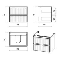 Тумба под раковину Brevita Riva 60 подвесная с 2 ящ. / RIV-07060-0102Я белый — 5