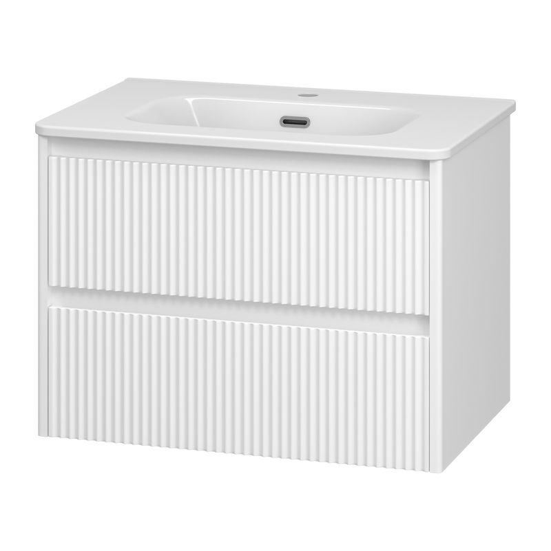 Тумба под раковину Brevita Riva 70 подвесная с 2 ящ. / RIV-07070-0102Я белый