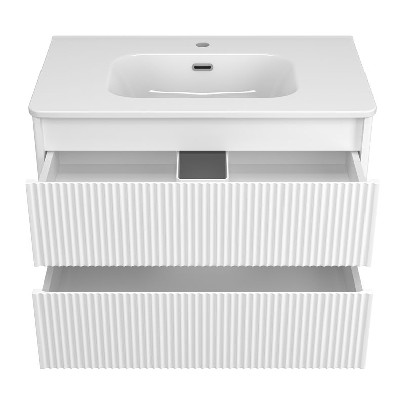 Тумба под раковину Brevita Riva 80 подвесная с 2 ящ. / RIV-07080-0102Я белый