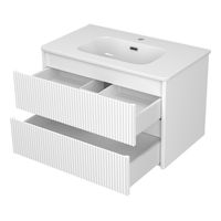 Тумба под раковину Brevita Riva 80 подвесная с 2 ящ. / RIV-07080-0102Я белый — 4