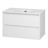 Тумба под раковину Brevita Riva 80 подвесная с 2 ящ. / RIV-07080-0102Я белый — 1