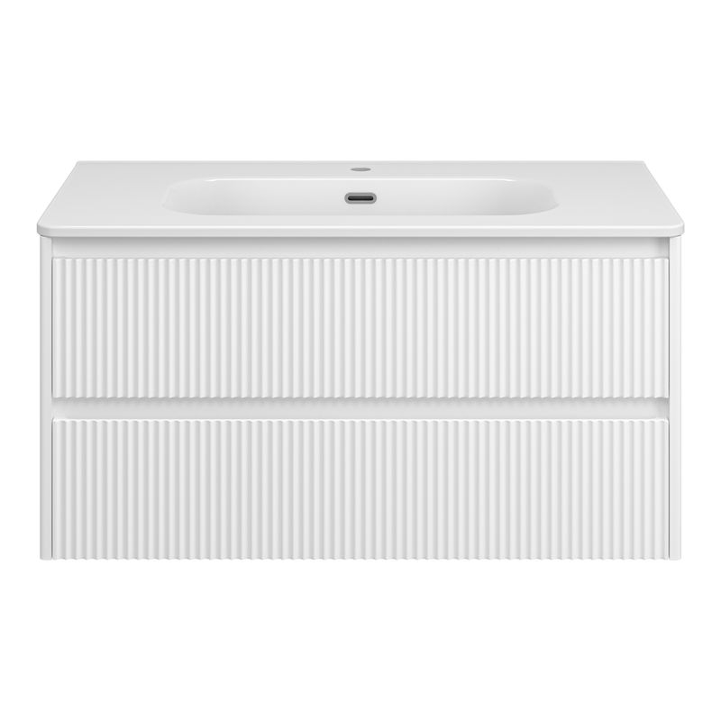 Тумба под раковину Brevita Riva 100 подвесная с 2 ящ. / RIV-07100-0102Я белый