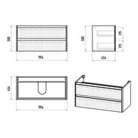 Тумба под раковину Brevita Riva 100 подвесная с 2 ящ. / RIV-07100-0102Я белый — 5