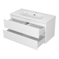 Тумба под раковину Brevita Riva 100 подвесная с 2 ящ. / RIV-07100-0102Я белый — 4