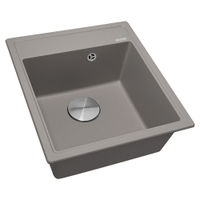 Кухонная мойка из искусственного камня ZorG Rock 46 PREMIUM alumetallic с сифоном — 1