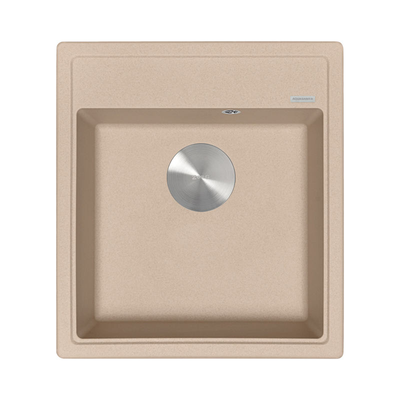 Кухонная мойка из искусственного камня ZorG Rock 46 PREMIUM beige с сифоном