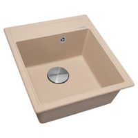 Кухонная мойка из искусственного камня ZorG Rock 46 PREMIUM beige с сифоном — 1