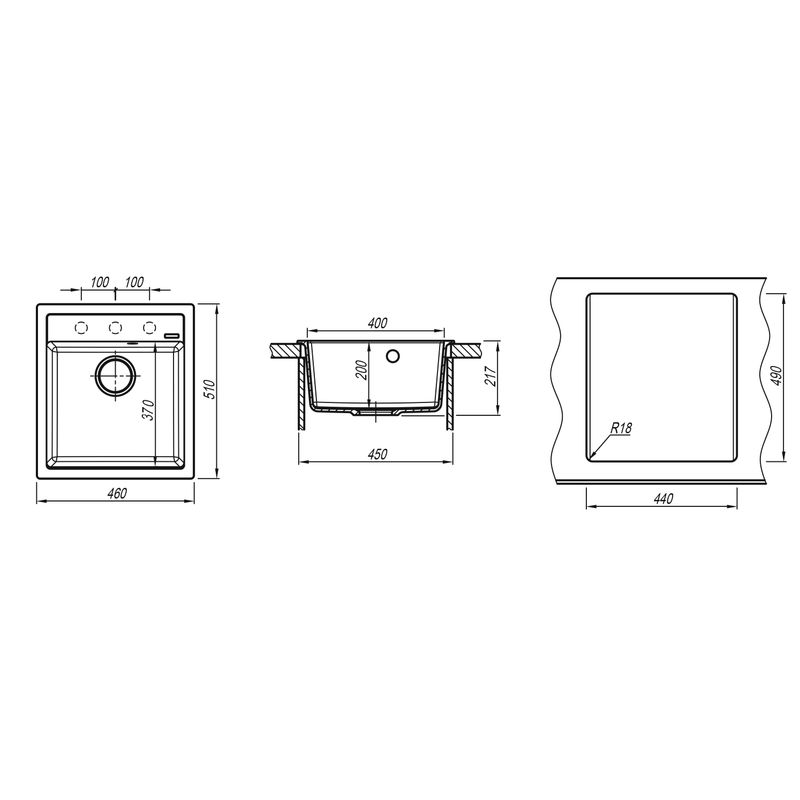 Кухонная мойка из искусственного камня ZorG Rock 46 PREMIUM beige с сифоном