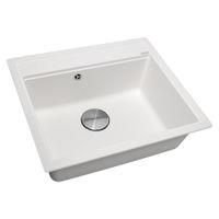 Кухонная мойка из искусственного камня ZorG Rock 60 PREMIUM alba с сифоном — 1