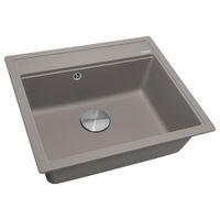 Кухонная мойка из искусственного камня ZorG Rock 60 PREMIUM alumetallic с сифоном — 1