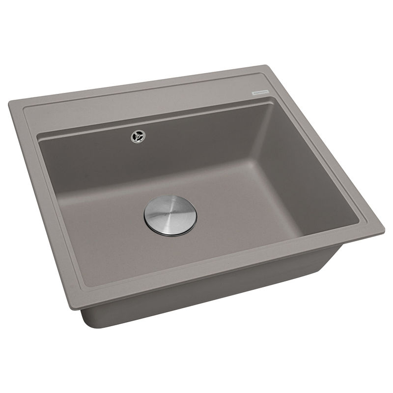 Кухонная мойка из искусственного камня ZorG Rock 60 PREMIUM alumetallic с сифоном
