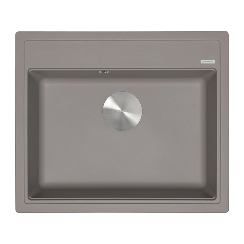 Кухонная мойка из искусственного камня ZorG Rock 60 PREMIUM alumetallic с сифоном