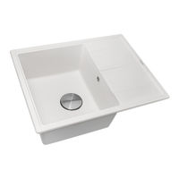 Кухонная мойка из искусственного камня ZorG Rock 65 PREMIUM alba с сифоном — 1