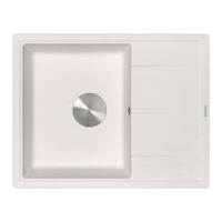 Кухонная мойка из искусственного камня ZorG Rock 65 PREMIUM alba с сифоном — 2