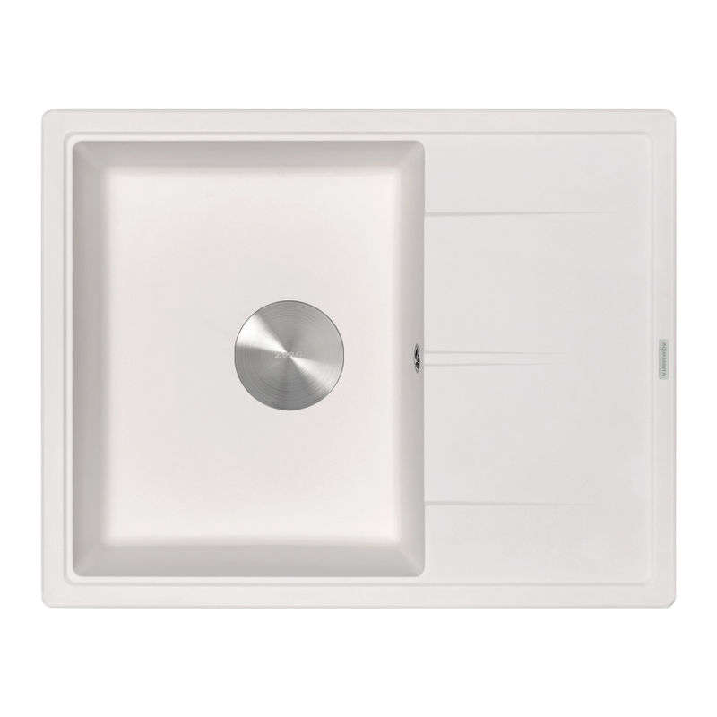 Кухонная мойка из искусственного камня ZorG Rock 65 PREMIUM alba с сифоном