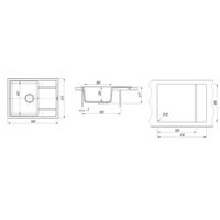 Кухонная мойка из искусственного камня ZorG Rock 65 PREMIUM alba с сифоном — 4