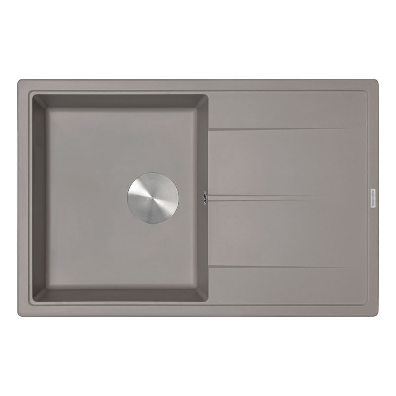 Кухонная мойка из искусственного камня ZorG Rock 78 PREMIUM alumetallic с сифоном