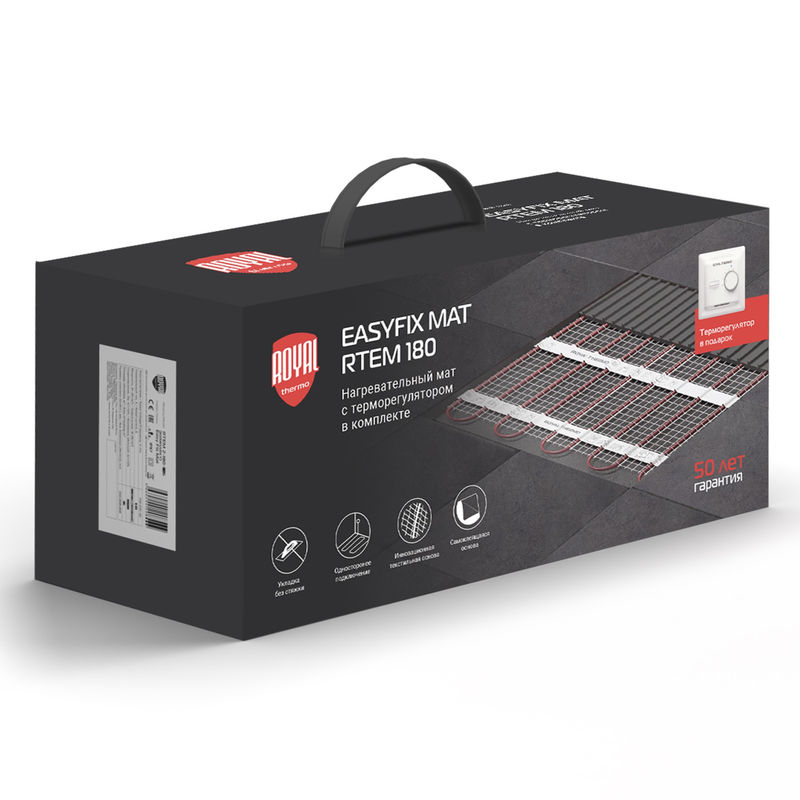Нагревательный мат Royal Thermo EasyFix Mat RTEM 2-180-10 с терморегулятором Basic