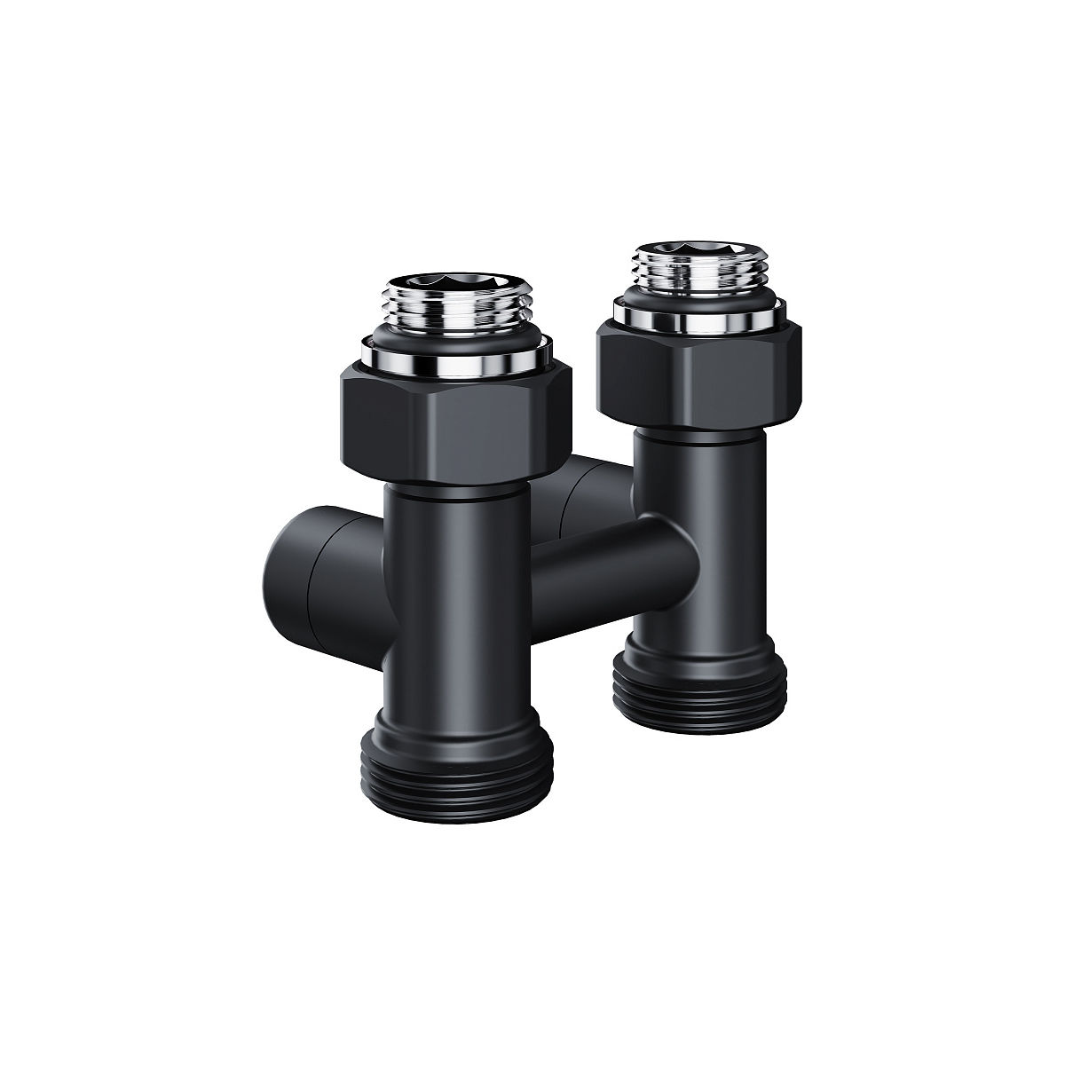 Узел нижнего подключения Royal Thermo Design прямой 1/2"х3/4" EK (черный) RANDP11234BL