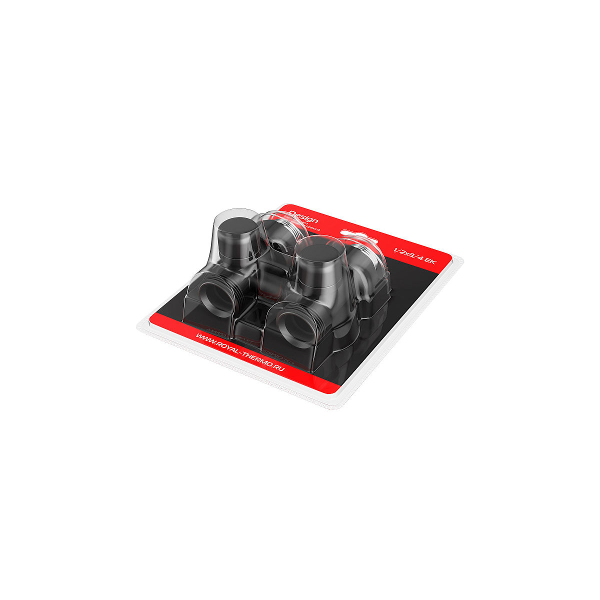 Узел нижнего подключения Royal Thermo Design прямой 1/2"х3/4" EK (черный) RANDP11234BL
