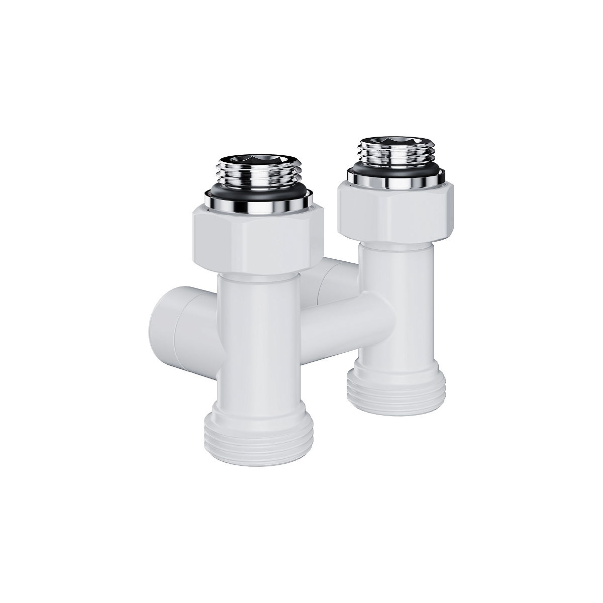 Узел нижнего подключения Royal Thermo Design прямой 1/2"х3/4" EK (белый) RANDP11234WH