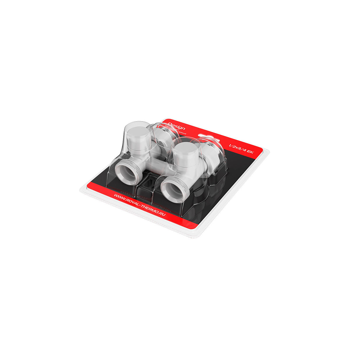 Узел нижнего подключения Royal Thermo Design прямой 1/2"х3/4" EK (белый) RANDP11234WH
