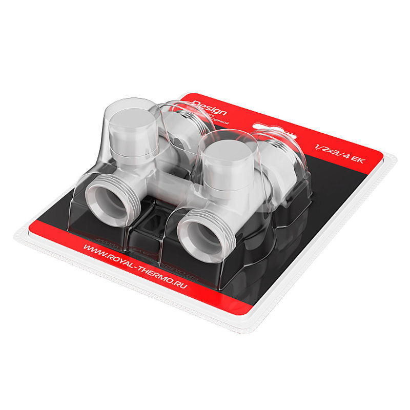 Узел нижнего подключения Royal Thermo Design RANDP11234WH прямой 1/2"х3/4" EK (белый)