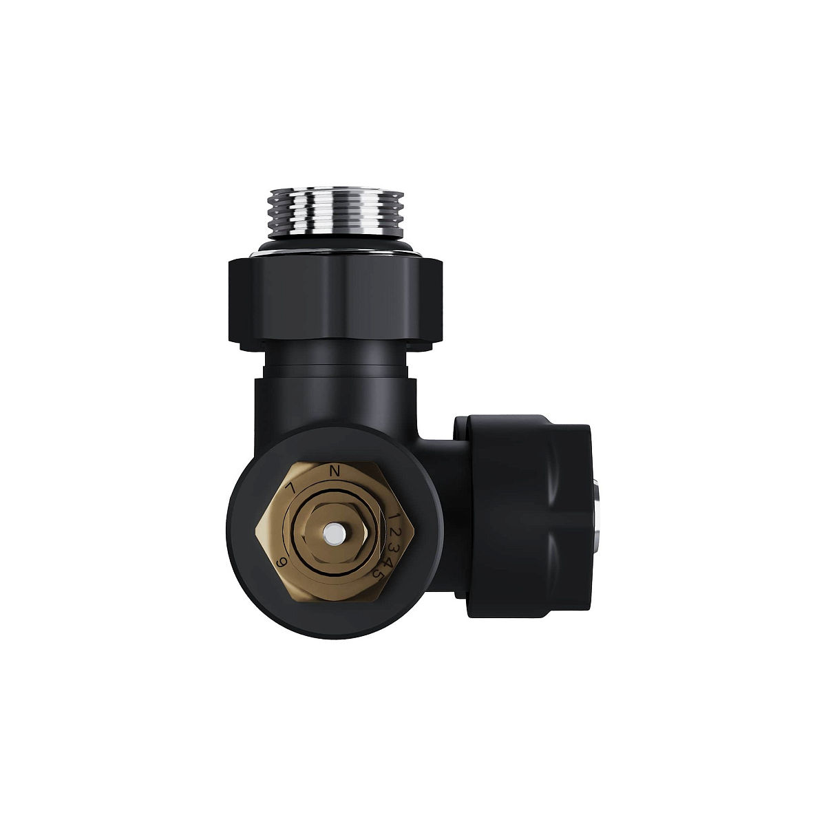 Узел нижнего подключения термостатический угловой Royal Thermo Design Pro 15мм М30х1,5 (Черный) RANPU11215BL