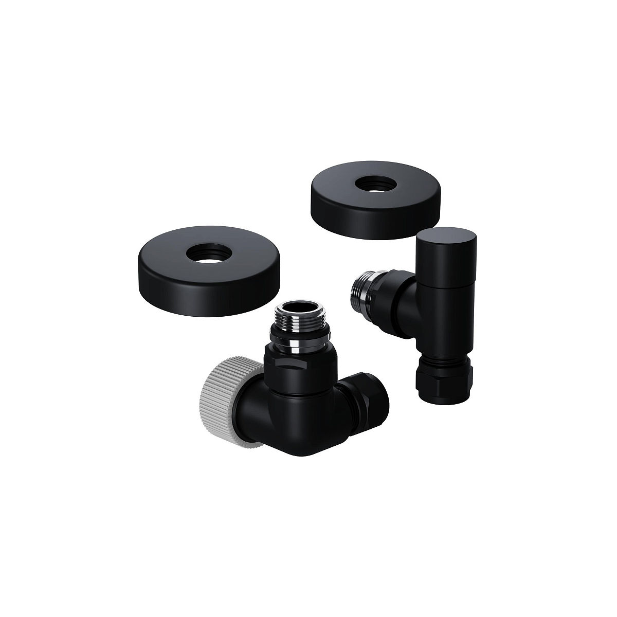 Набор термостатический трехосевой Royal Thermo Design Pro 15мм М30х1,5 (Черный) RATVXT11215BL