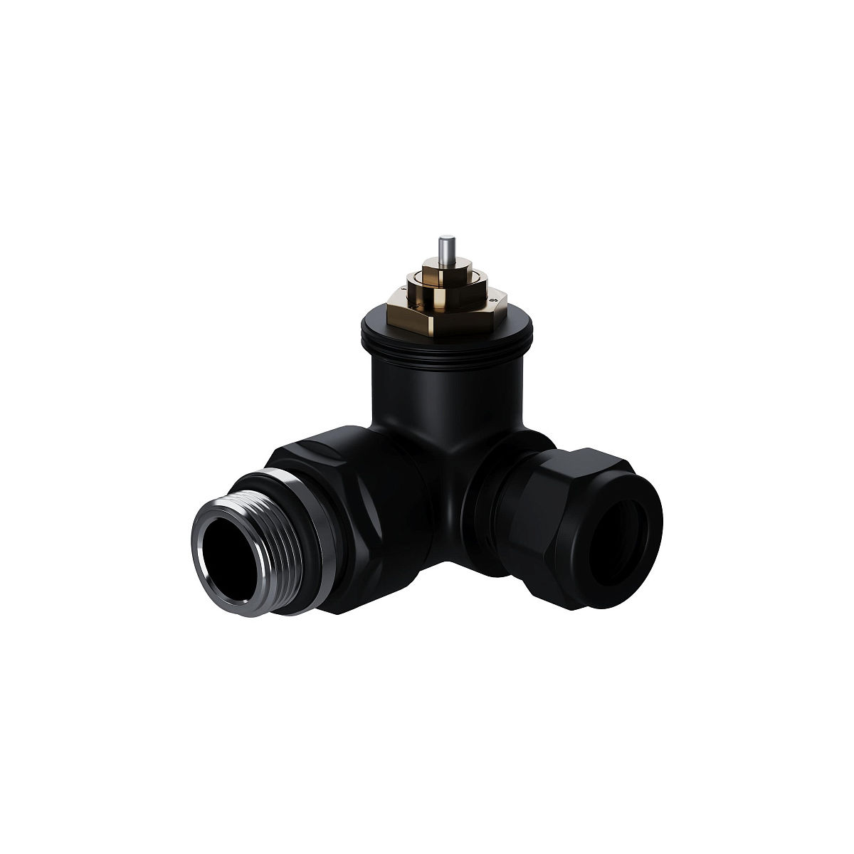 Набор термостатический трехосевой Royal Thermo Design Pro 15мм М30х1,5 (Черный) RATVXT11215BL
