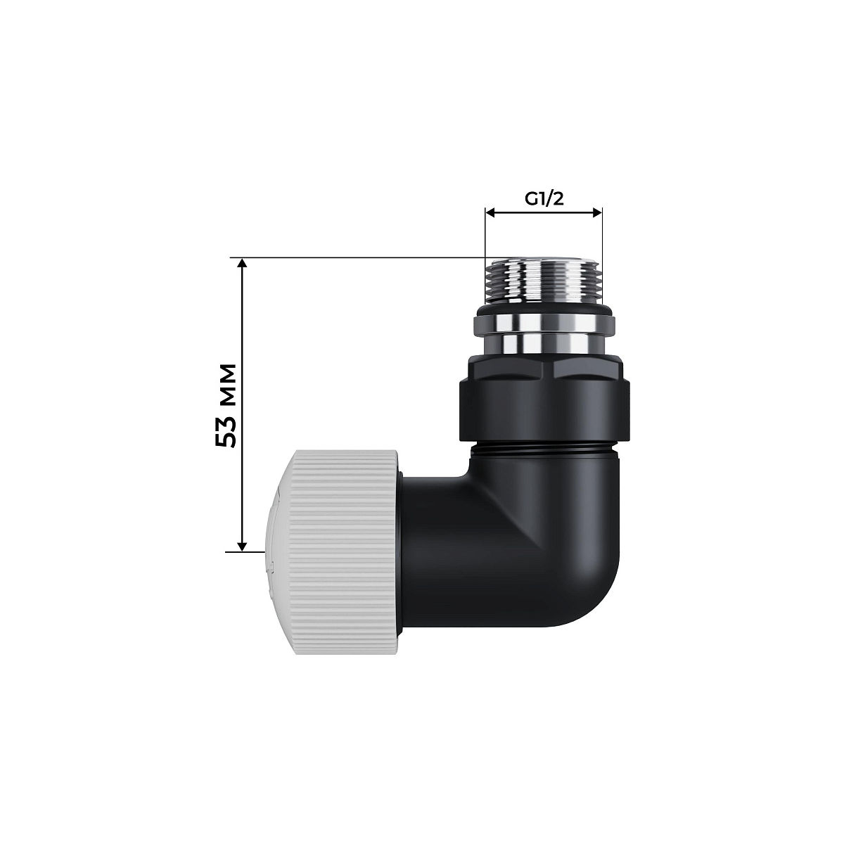 Набор термостатический трехосевой Royal Thermo Design Pro 15мм М30х1,5 (Черный) RATVXT11215BL
