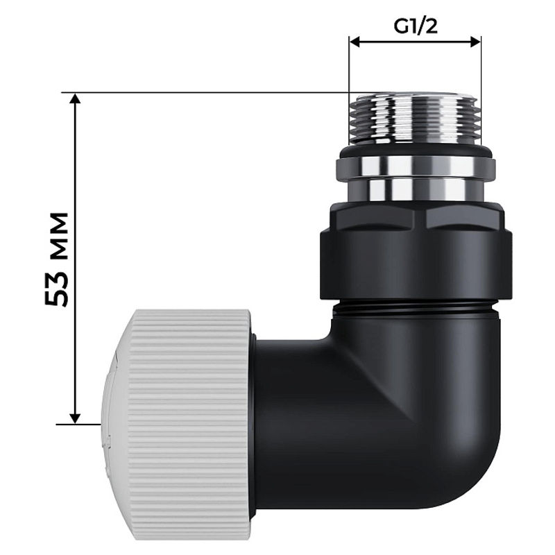 Набор термостатический трехосевой Royal Thermo Design Pro RATVXT11215BL 15мм М30х1,5 (черный)