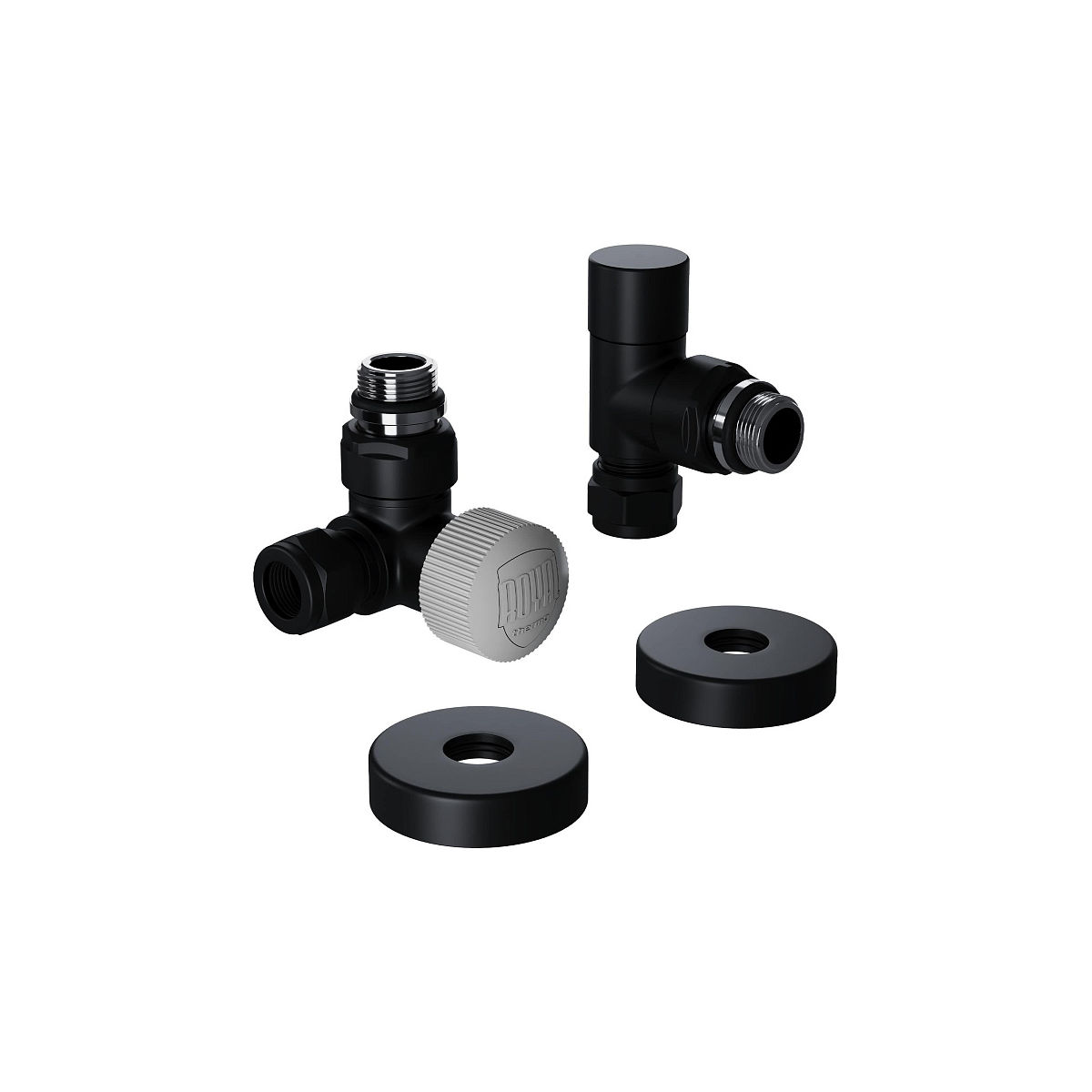 Набор термостатический трехосевой Royal Thermo Design Pro 15мм М30х1,5 (Черный) RATVXT11215BL