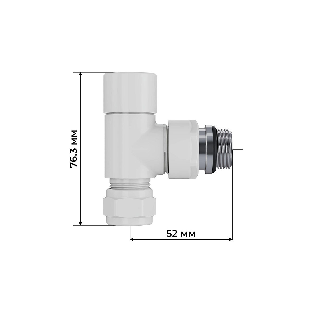 Набор термостатический трехосевой Royal Thermo Design Pro 15мм М30х1,5 (Белый) RATVXT11215WH