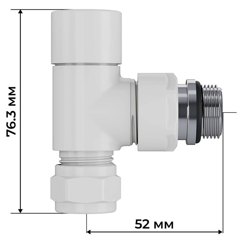 Набор термостатический трехосевой Royal Thermo Design Pro RATVXT11215WH 15мм М30х1,5 (белый)