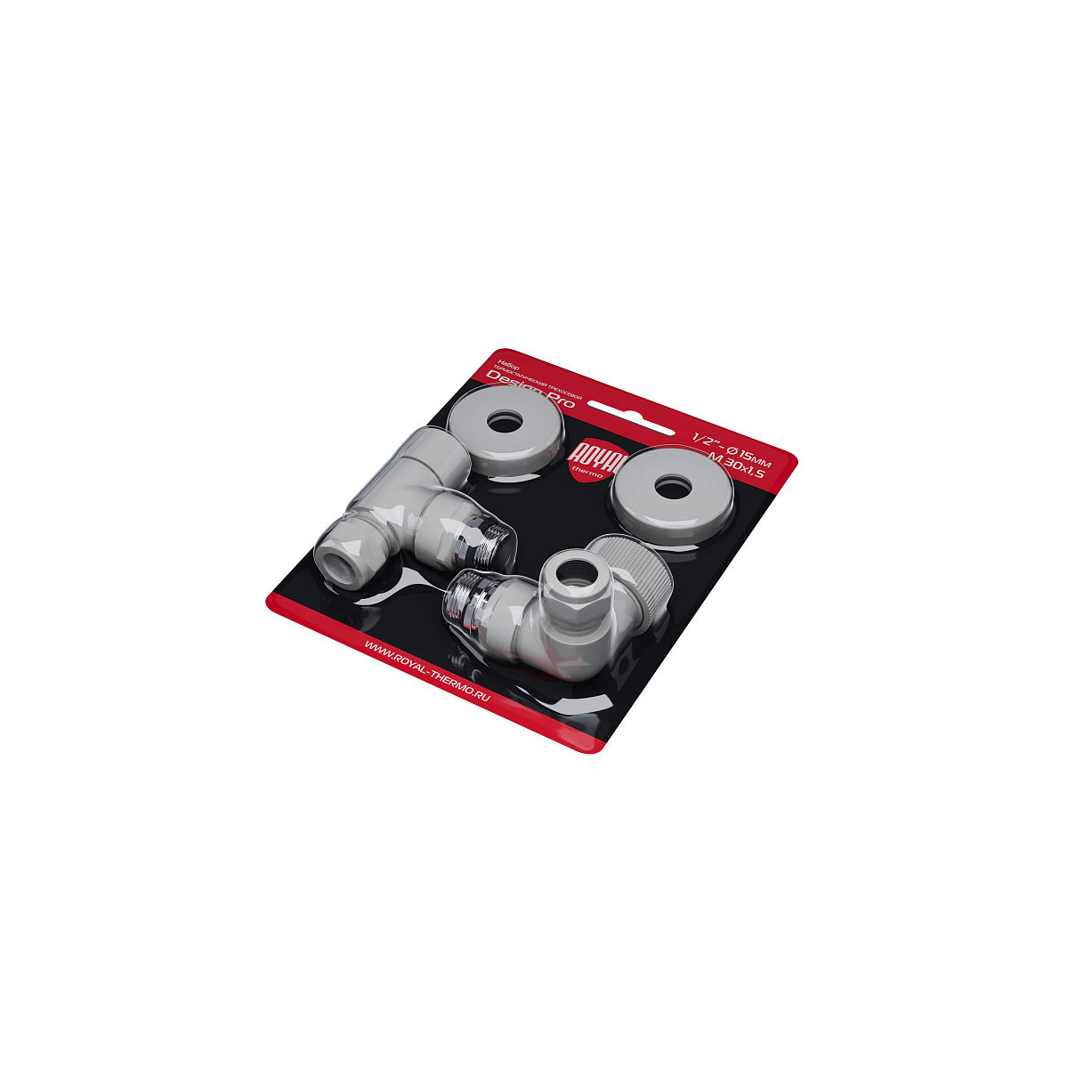 Набор термостатический трехосевой Royal Thermo Design Pro 15мм М30х1,5 (Белый) RATVXT11215WH
