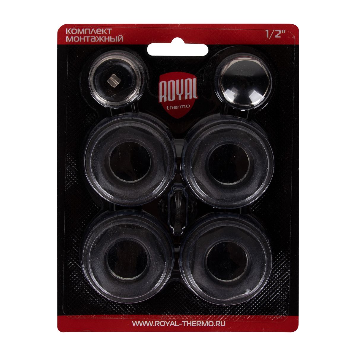 Комплект монтажный Royal Thermo 1”х 1/2" черный